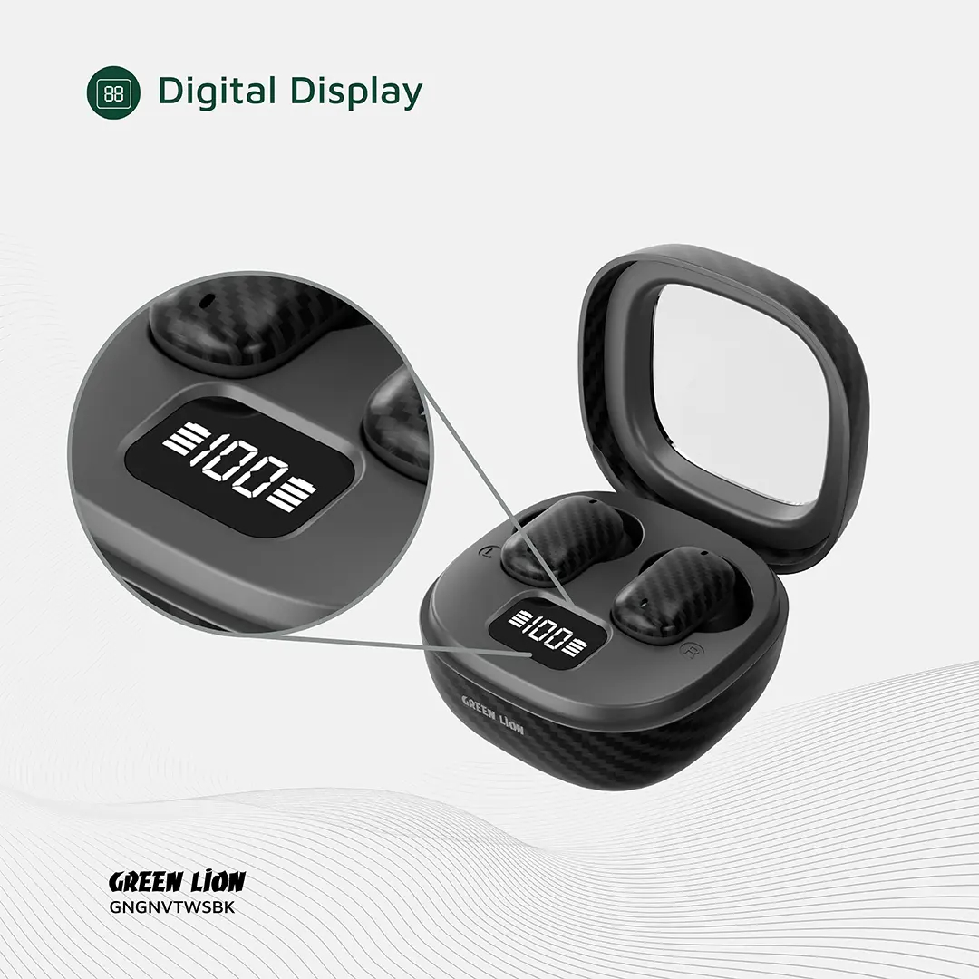 Green Lion Geneva — Auriculares TWS com ecrã digital, 3 modos de som - Image 4