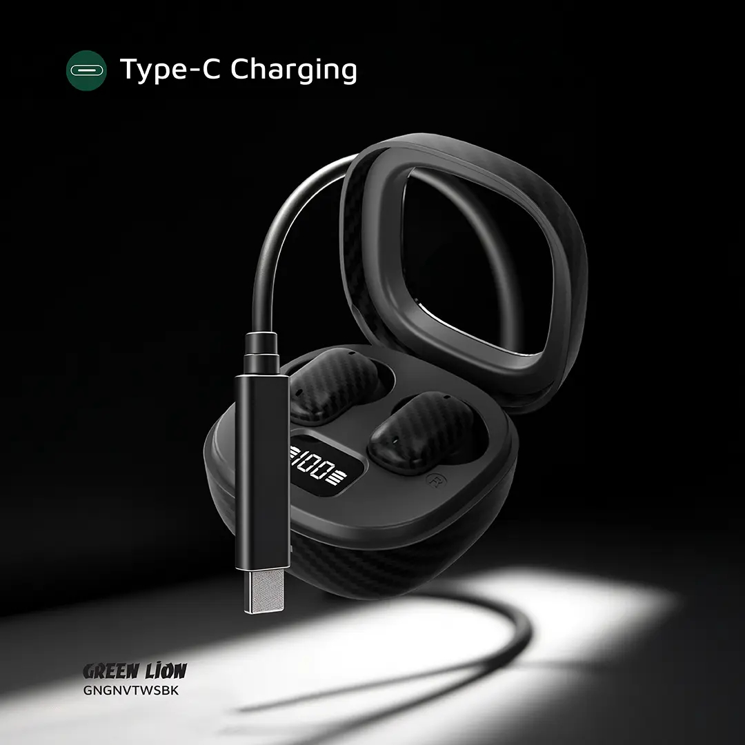 Green Lion Geneva — Auriculares TWS com ecrã digital, 3 modos de som - Image 5